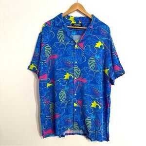 Chubbies Blue Hawaiian Tropical Sunday Stroll Rayon Button Down Shirt Men’s XL